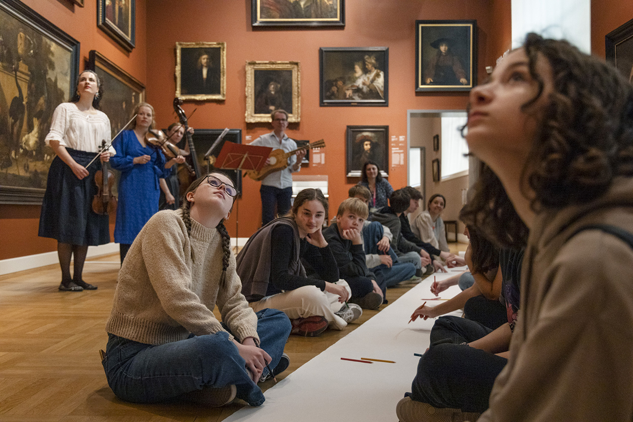 Børn undervises på Statens Museum for Kunst