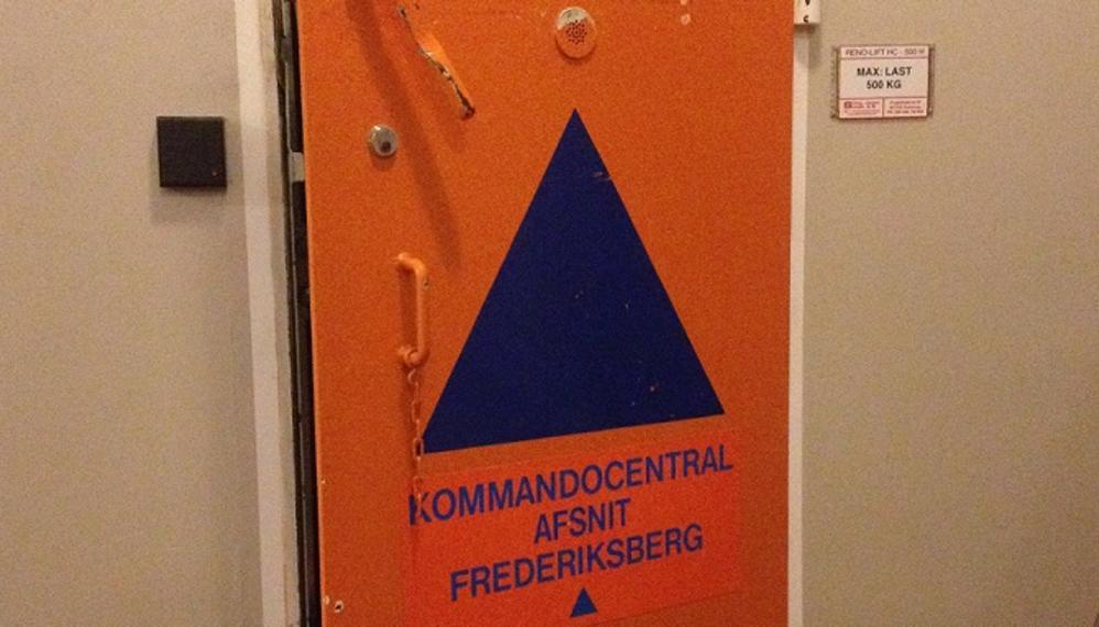 Dør ind til kommandocentralen på Frederiksberg
