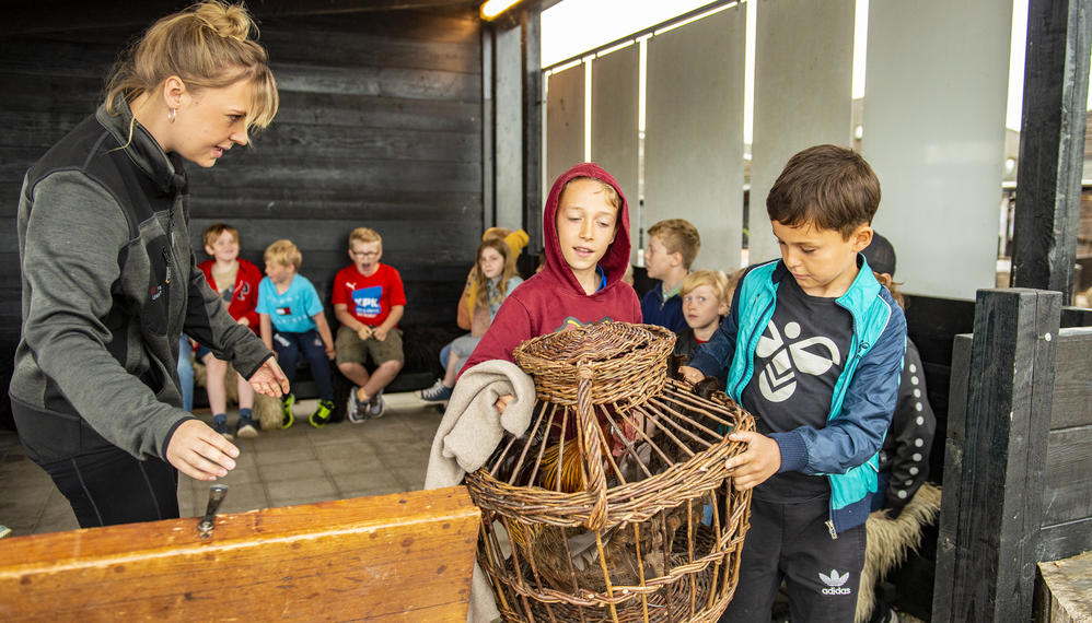 Elever på Vikingeskibsmuseet i Roskilde