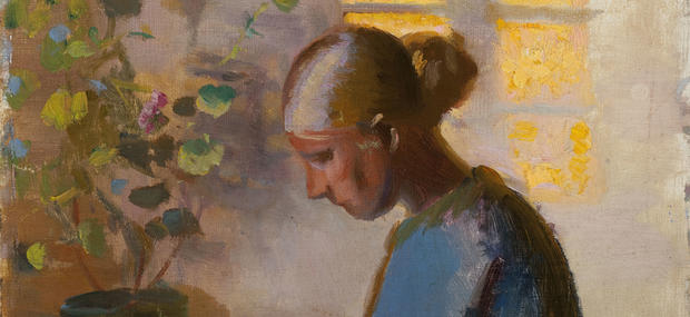 Anna Ancher. Studie af en sygpige i blåt