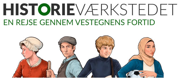 Her ses de fire unge. Karen, Harald, Bjarne og Sara.