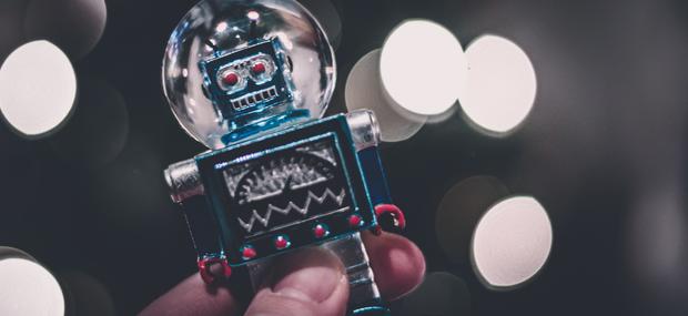 Billede af Robotto med julelys