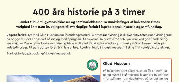 Plakat for tilbud: 400 års historie på 3 timer