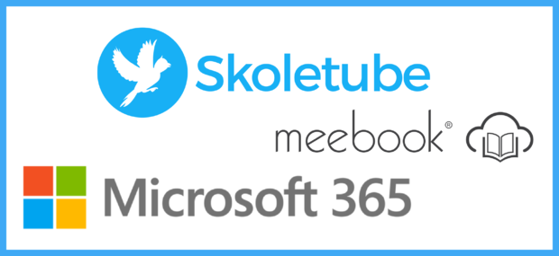 Logo til skoletube, meebook og microsoft 365.