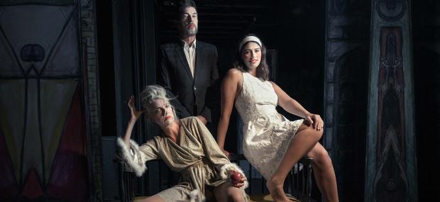 De tre skuespillere: Charlotte Elizabeth Munksgaard, Miranda Godvil, Henrik BIrch. 